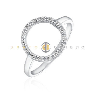 Серебряное кольцо  с фианитами