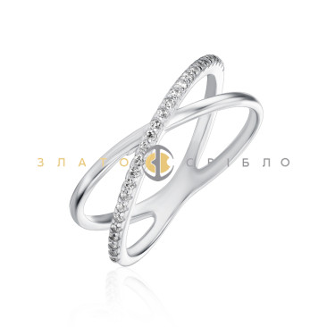 Серебряное кольцо  с фианитами
