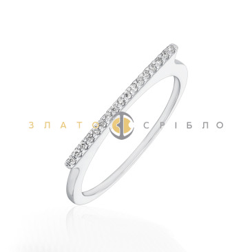 Серебряное кольцо  с фианитами