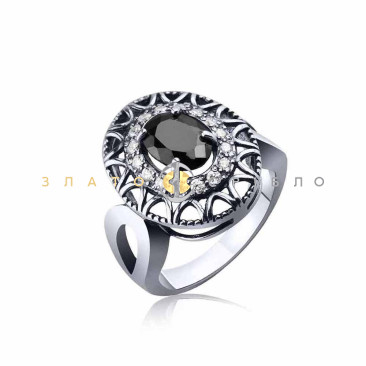 Серебряное кольцо «Винтаж» c фианитом
