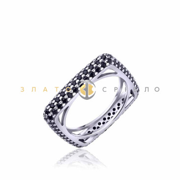 Серебряное кольцо «Модерн» с фианитами