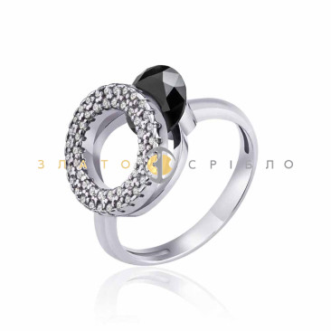 Серебряное кольцо «Каприз» с фианитами