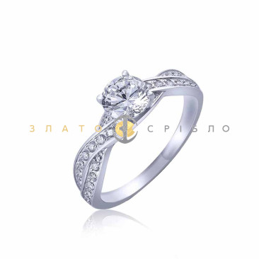 Серебряное кольцо «Королевская грация» c фианитом