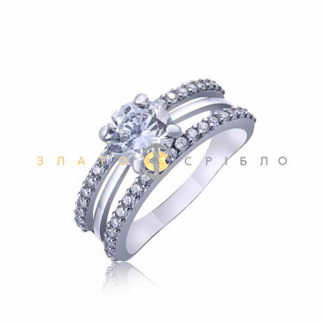 Серебряное кольцо «Звездное сияние» c фианитом