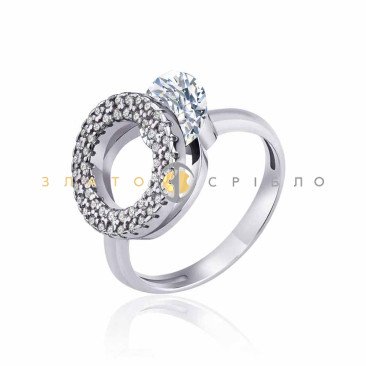 Серебряное кольцо «Каприз» с фианитами