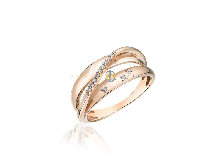 Золотое кольцо «Elegance» с фианитами