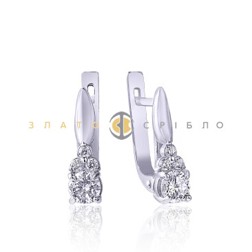 Серебряные серьги «Юнона» с фианитами