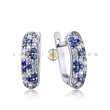 Серебряные серьги «Северное сияние» с фианитами