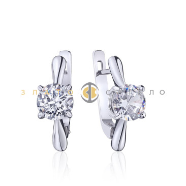 Серебряные серьги «Амира» с фианитами