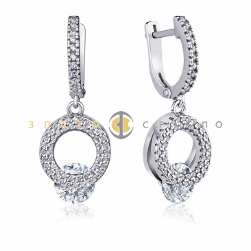 Серебряные серьги «Каприз» с фианитами 
