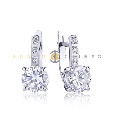  Серебряные серьги «Клэр» с фианитом