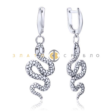 Серебряные серьги «Serpent»