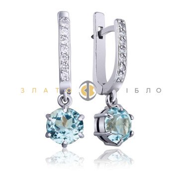 Серебряные серьги «Джаз» с фианитами