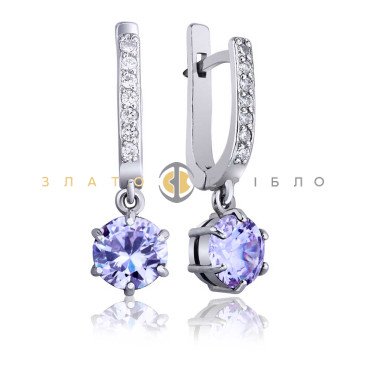 Серебряные серьги «Джаз» с фианитами