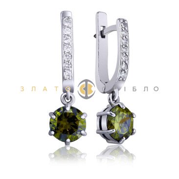 Серебряные серьги «Джаз» с фианитами