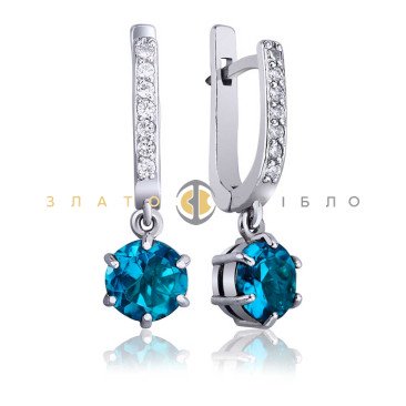 Серебряные серьги «Джаз» с фианитами