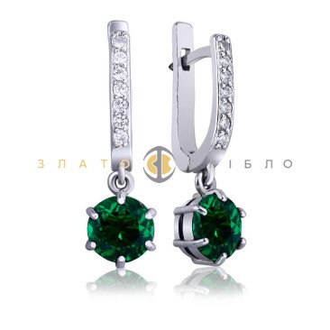 Серебряные серьги «Джаз» с фианитами
