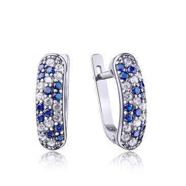 Серебряные серьги «Северное сияние» с фианитами