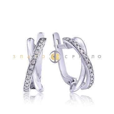 Серебряные серьги «Ингрид» с фианитами