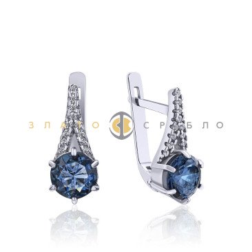 Серебряные серьги «Антарес» с фианитами