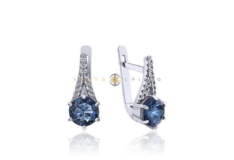 Серебряные серьги «Антарес» с фианитами