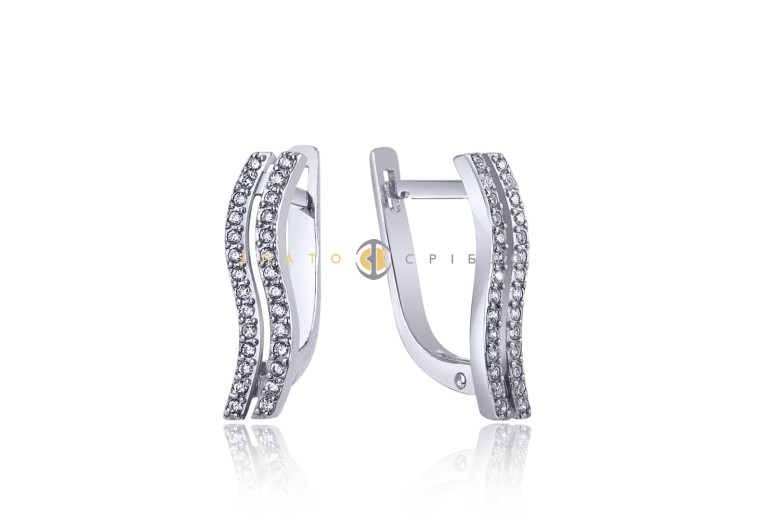 Серебряные серьги «Шарлин» с фианитами