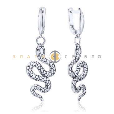 Серебряные серьги «Serpent»