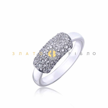 Серебряное кольцо «Саманта» с белой керамикой