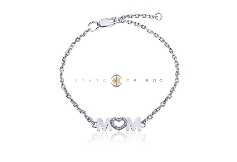 Серебряный браслет «Mom»