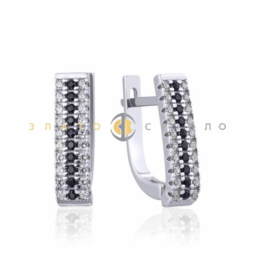 Серебряные серьги «Настроение» с фианитами